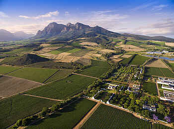 Babylonstoren: Vogelperspektive der Winelands