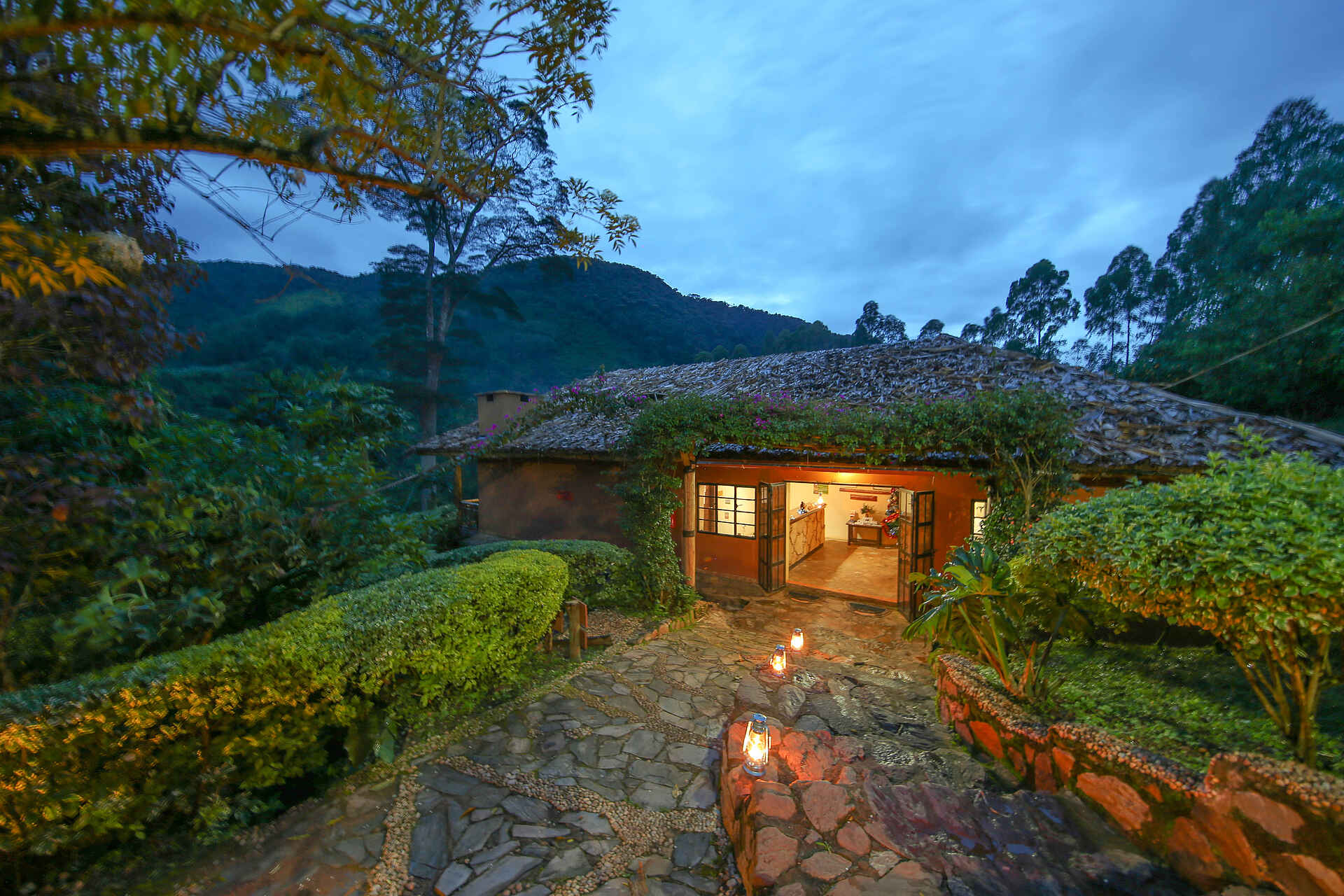 Buhoma, Bwindi Impenetrable Forest National Park, Gorilla beringei, Gorilla Tracking, Mahogany Springs Safari Lodge, Rezeption, Afrikarma, Afrikarma Safaris, Afrikarma Safaris - Wildnis. Hautnah., Afrikarma.de