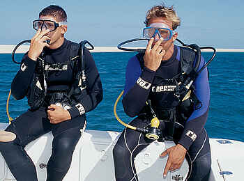 Anantara Bazaruto Island Resort and Spa: Vor dem Tauchgang