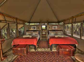 Meno a Kwena Camp: Twin Tent Betten Meno a Kwena Camp: Twin Tent Betten