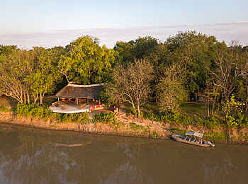 Nkwali Camp: Ansicht von oben