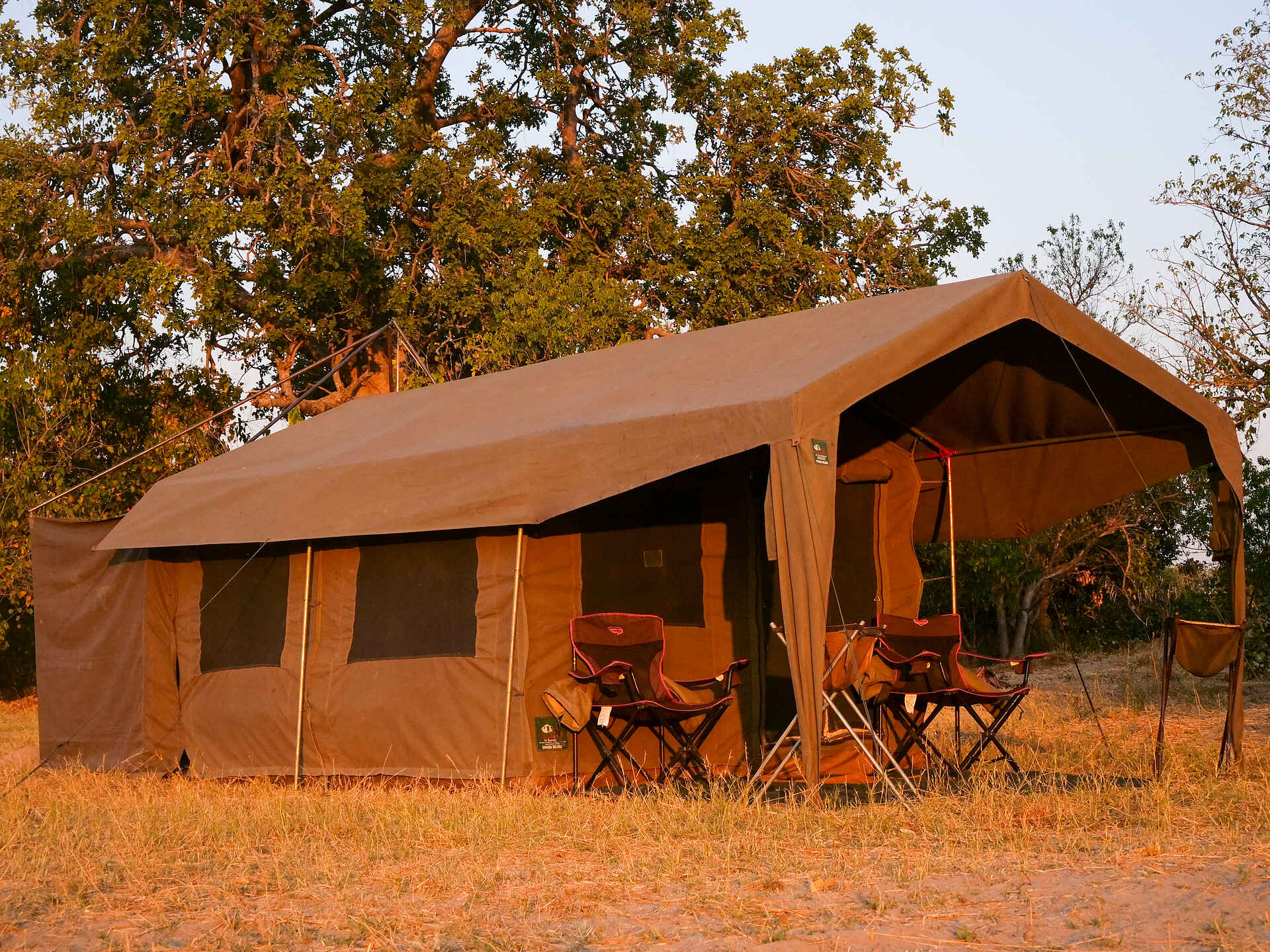 Botswana Camping Highlights: Eines der Zelte aus der Nähe