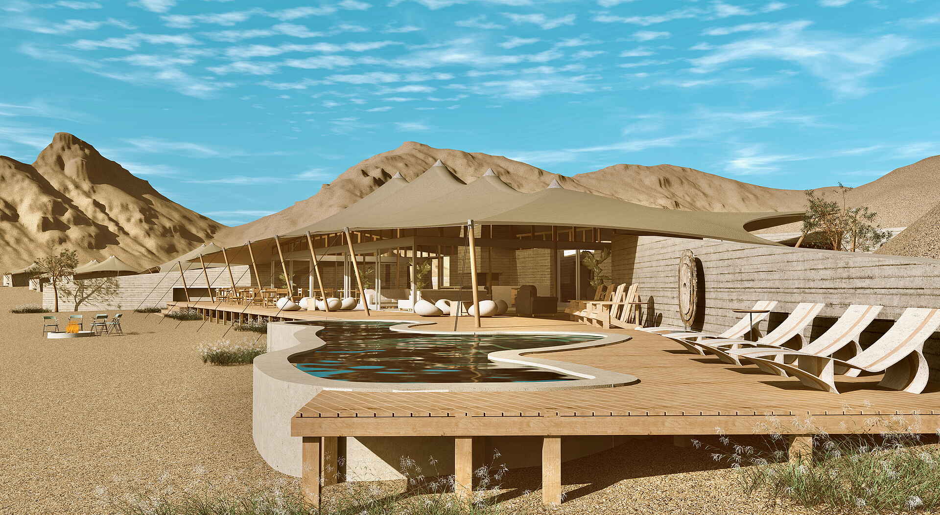 Hoanib Elephant Camp: Der Pool im Zentralbereich