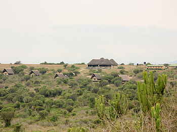 Kasenyi Safari Camp: Gesamtansicht am Kraterrand