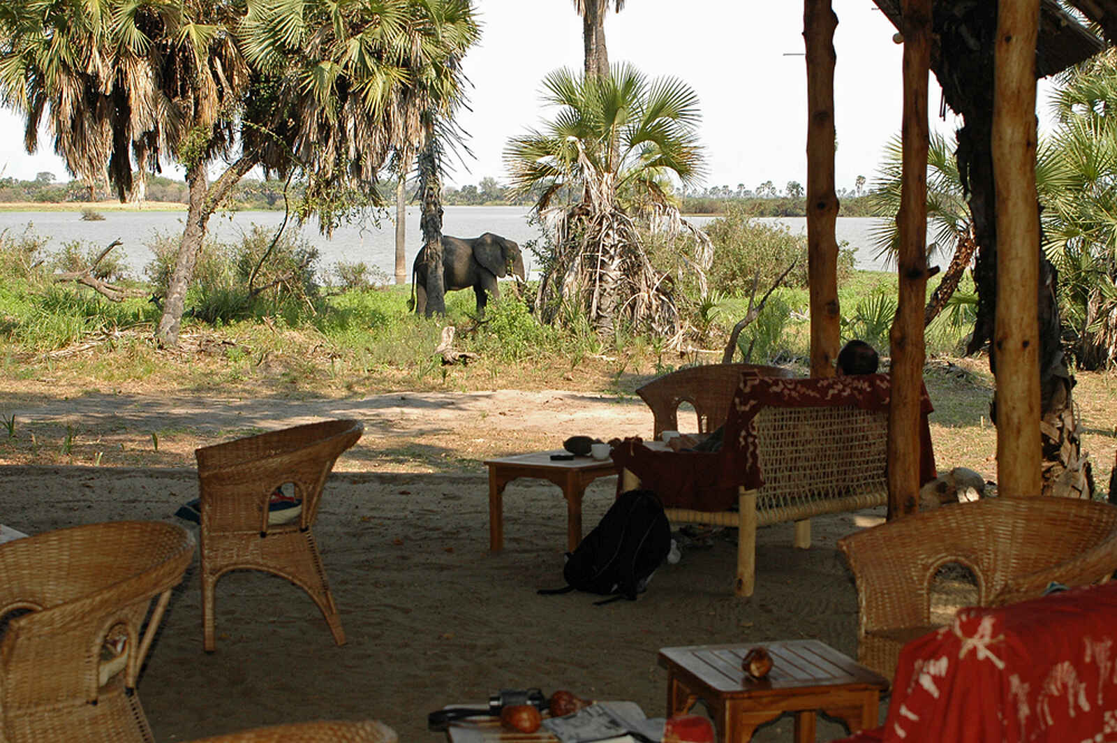 Lake Manze Camp: Blick auf den Fluß Lake Manze Camp: Blick auf den Fluß