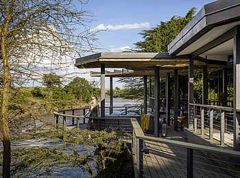 Sanctuary Olonana: Blick auf den Mara River Sanctuary Olonana: Blick auf den Mara River