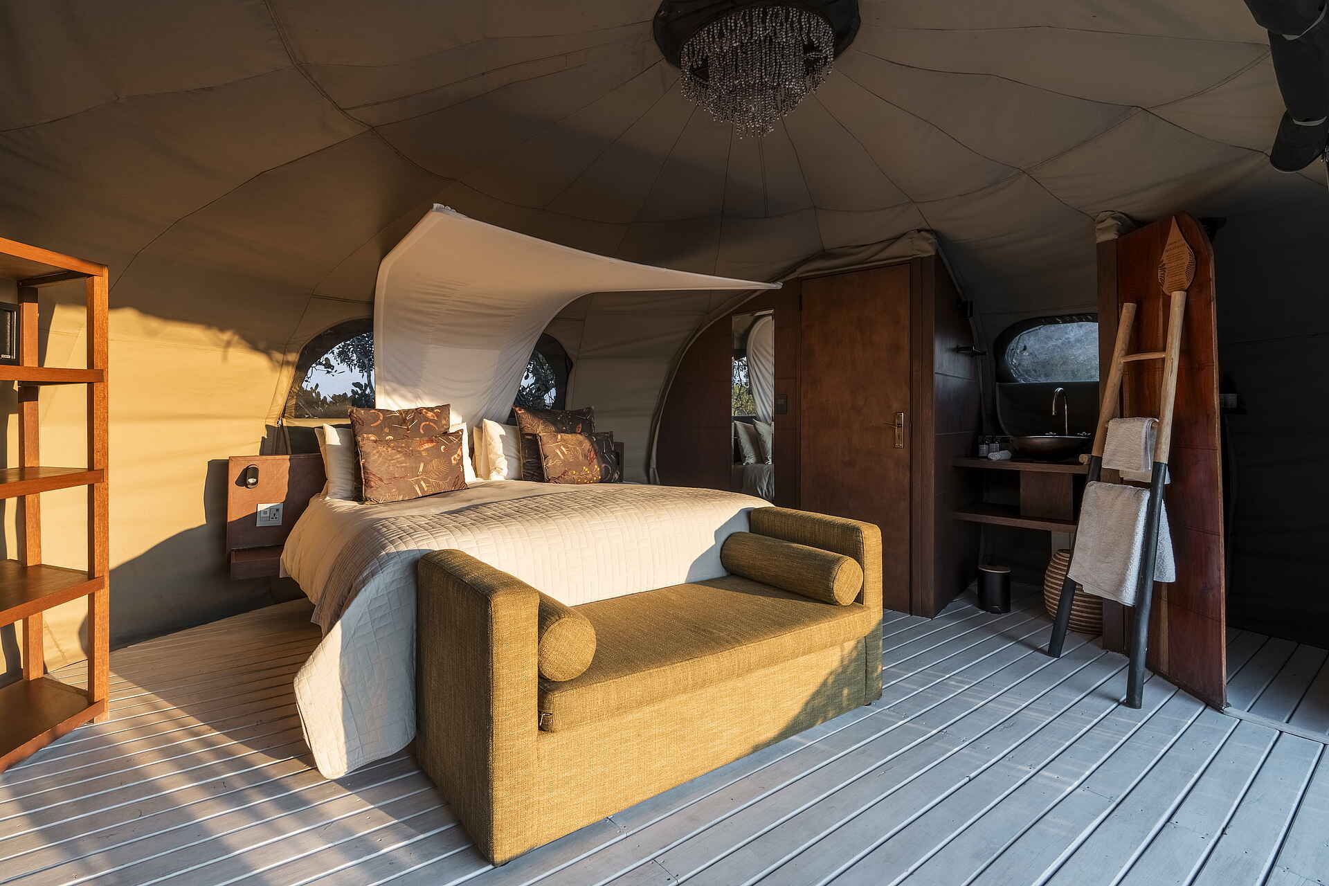 Chisa Busanga Camp: Nestl Blick Doppelbett Chisa Busanga Camp: Nestl Blick Doppelbett