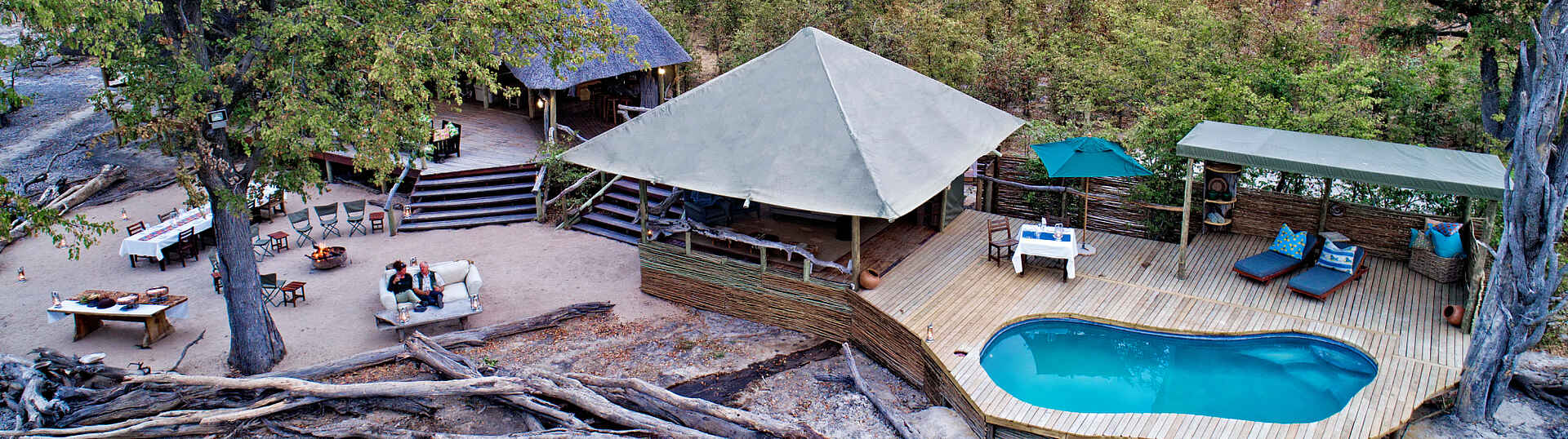 Elephant Pan Camp: Terrasse und Poolbereich Elephant Pan Camp: Terrasse und Poolbereich