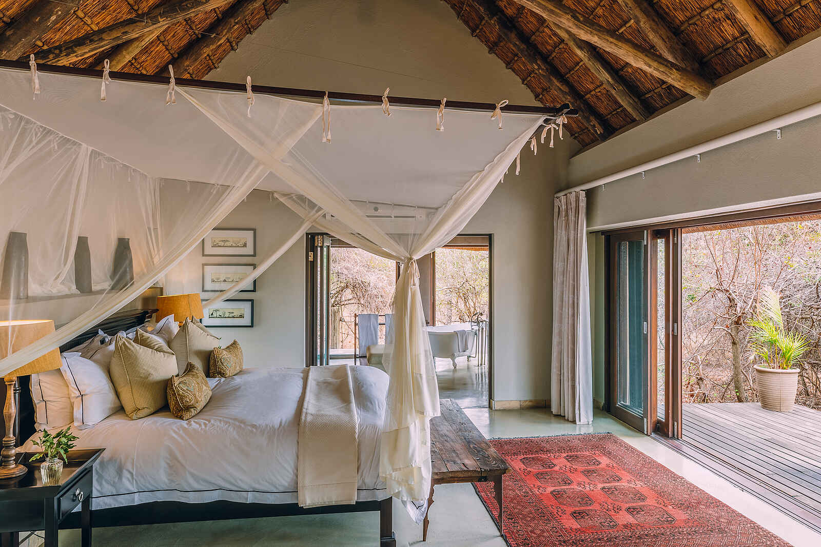Siviti Timbavati Plains Lodge: Das Schlafzimmer einer Suite Siviti Timbavati Plains Lodge: Das Schlafzimmer einer Suite