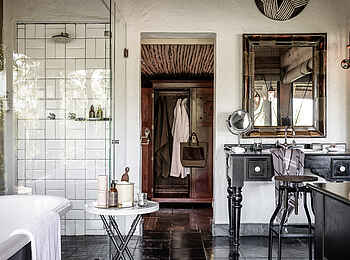 Singita Ebony Lodge: Das Bad der Gästesuite Singita Ebony Lodge: Das Bad der Gästesuite
