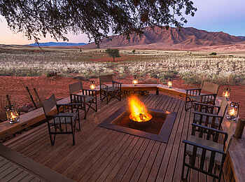 Wolwedans Dune Camp: Blick über die Boma Wolwedans Dune Camp: Blick über die Boma