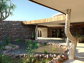 Mashatu Euphorbia Villas: Teich am Souvenirshop