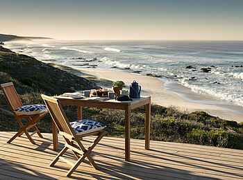 Lekkerwater Beach Lodge: Terrasse mit Blick auf das Meer Lekkerwater Beach Lodge: Terrasse mit Blick auf das Meer