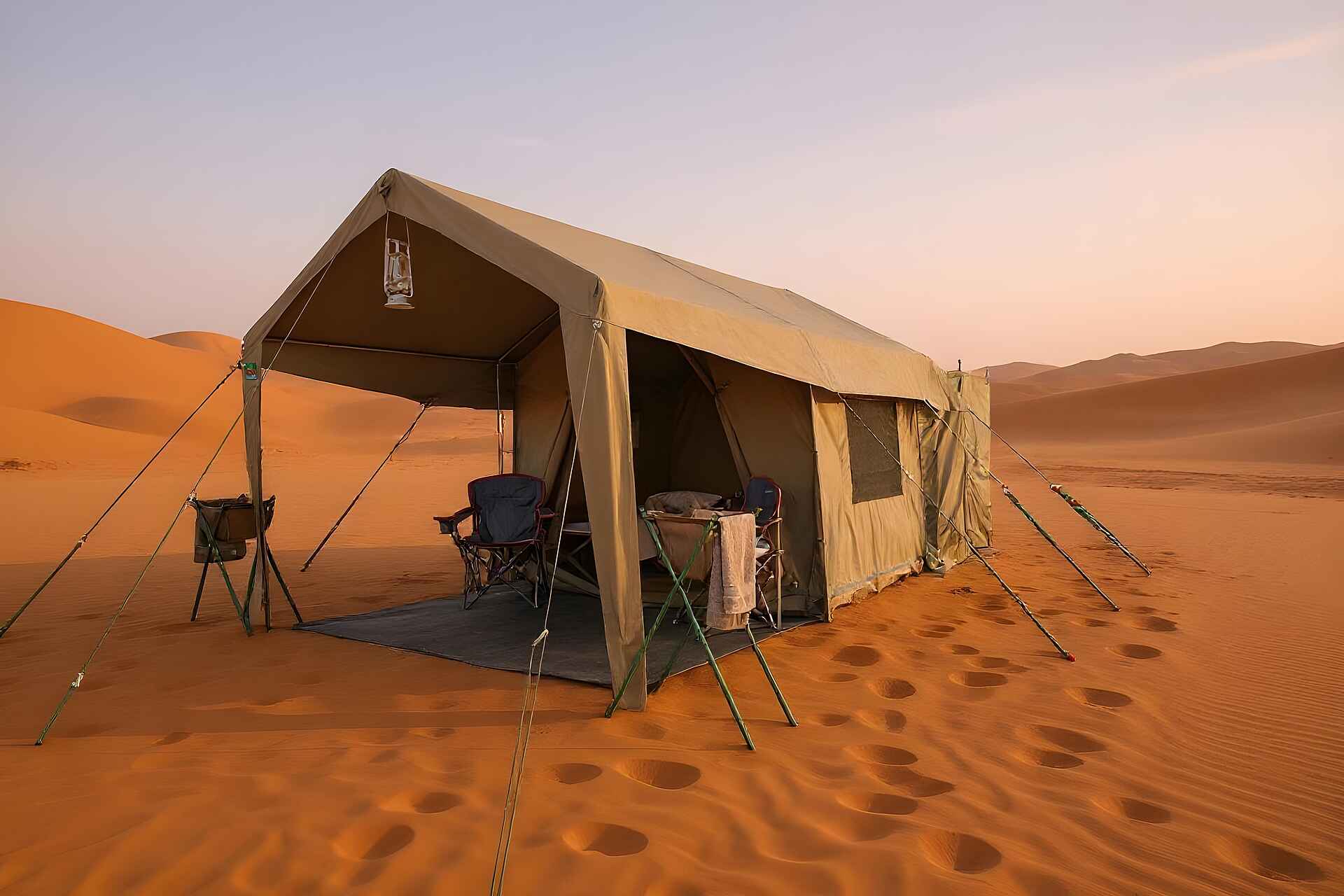 Standard Camping: Blick auf ein Zelt