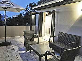 Swakopmund Sands Hotel: Terrasse Swakopmund Sands Hotel: Terrasse