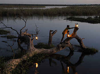 Sausage Tree Camp: Abendbeleuchtung