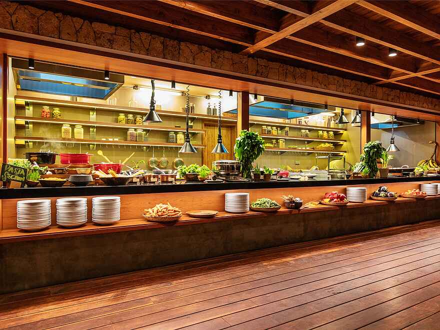 Zuri Zanzibar: Kochstation im Restaurant Zuri Zanzibar: Kochstation im Restaurant