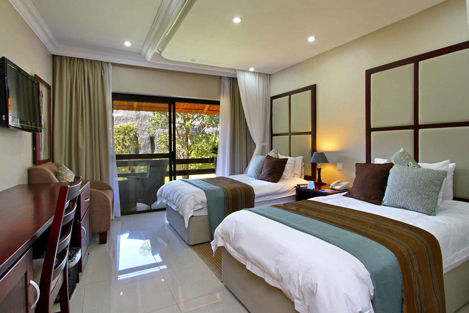 A'Zambezi River Lodge: Standardzimmer mit Einzelbetten A'Zambezi River Lodge: Standardzimmer mit Einzelbetten