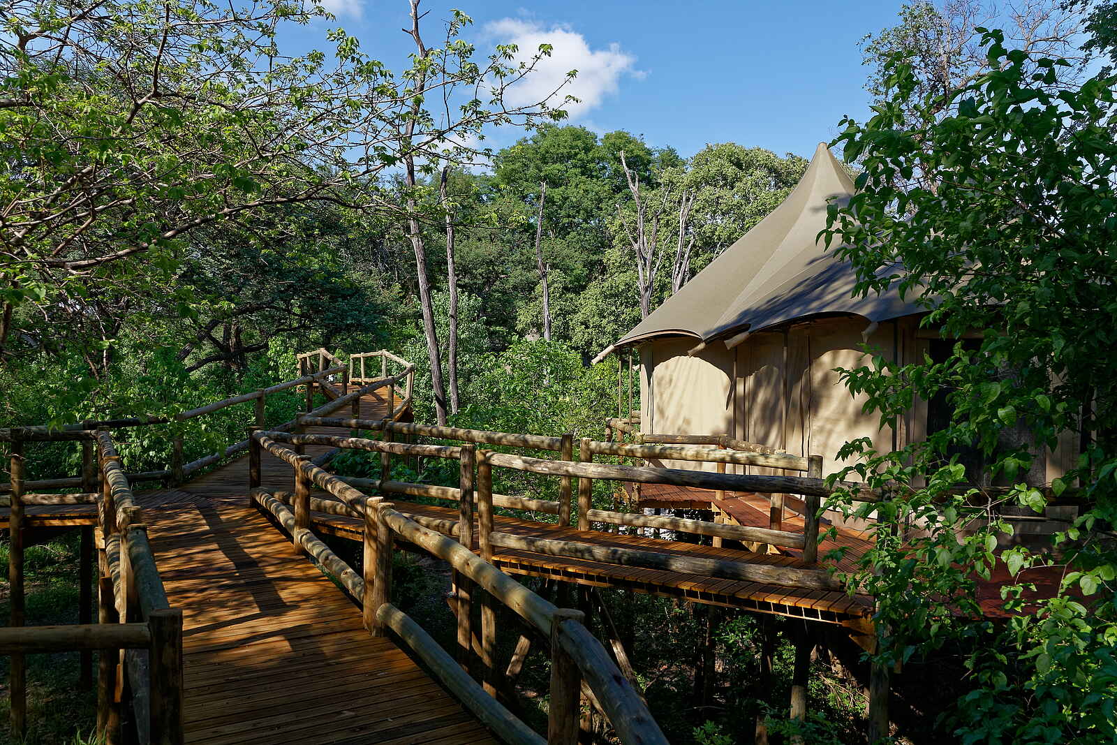 Nambwa Lodge: Holzstege Nambwa Lodge: Holzstege