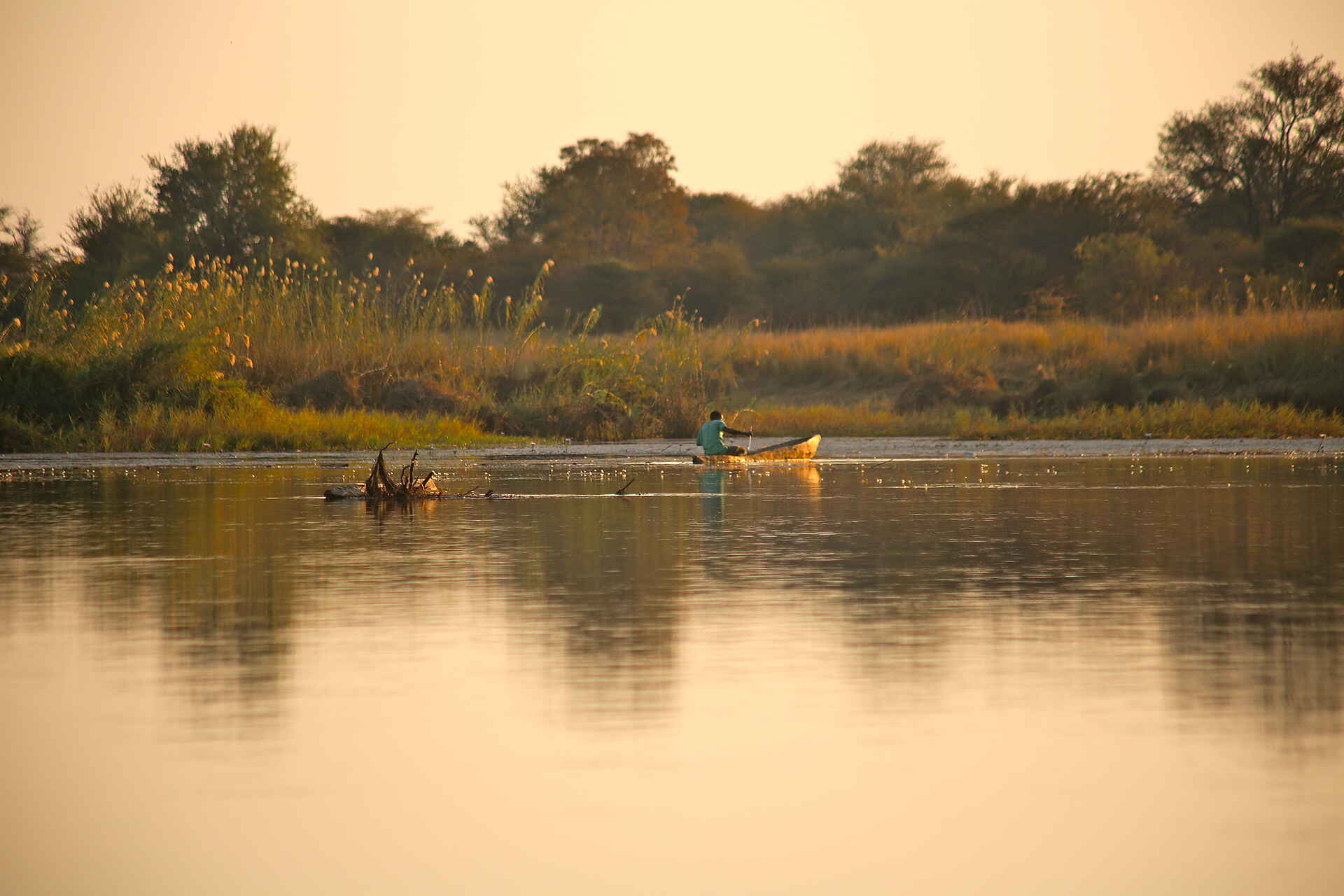 Taranga Safari Lodge: Ausflug mit den Mokoros Angola, Caiprivi, Caiprivi-Streifen, Camping, Flussufer, Jacobus Bruwer, Luxus, Namibia, Okavango, Okavango River, Rundu, Taranga, Taranga Safari Lodge, Zeltchalets, Entspannung, Erholung, Mokoro, afrikarma, afrikarma.de, Afrikarma Safaris