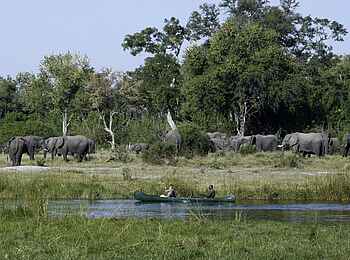 Savuti Camp: Kanu auf dem Savute
