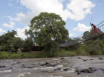 Ngare Serian Camp: Hängebrück über den Mara River