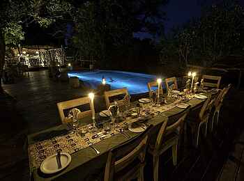 Pafuri Camp: Dinner am Pool