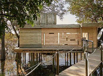 Victoria Falls River Lodge - Island Treehouse Suites: Der Eingang zum Starbed Treehouse Victoria Falls River Lodge - Island Treehouse Suites: Der Eingang zum Starbed Treehouse