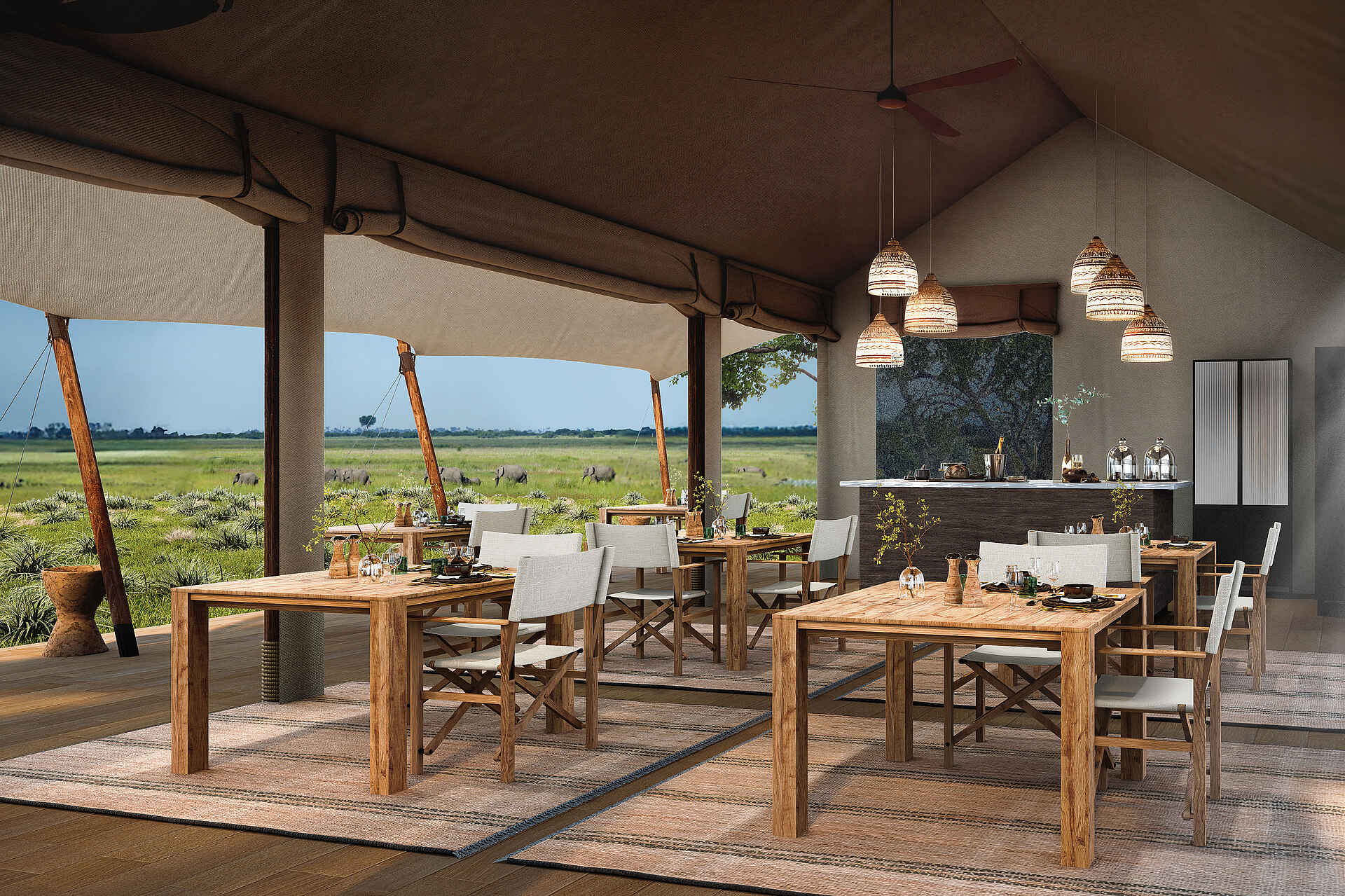 Nkasa Linyanti: Das Restaurant Nkasa Linyanti: Das Restaurant