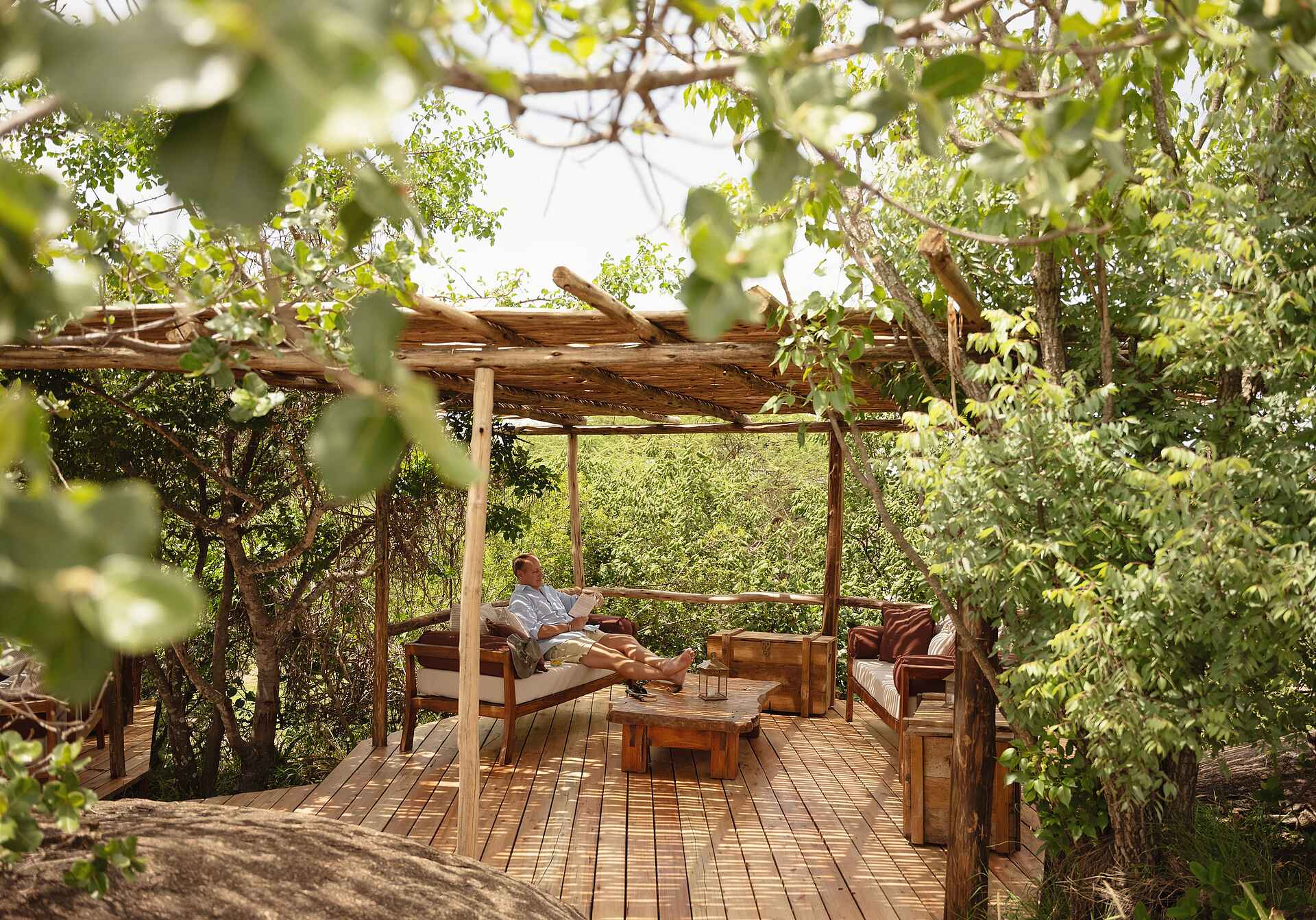 Kusini Serengeti Camp: Terrasse im Grünen