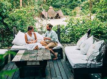 Greystoke Mahale Lodge: Auf der Terrasse Greystoke Mahale Lodge: Auf der Terrasse