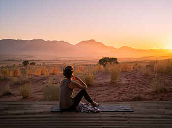 Wolwedans Desert Lodge: Yoga mit Aussicht Wolwedans Desert Lodge: Yoga mit Aussicht