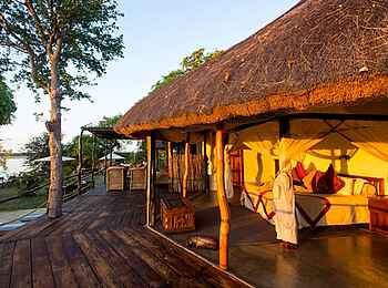 Kasaka River Lodge: Abendsonne im Hippo Pod Kasaka River Lodge: Abendsonne im Hippo Pod