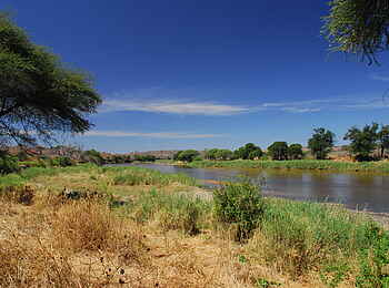 Mwagusi Safari Camp: Hochwasser im Ruaha River