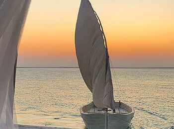 Sussurro: Dhow Boot bei Sonnenuntergang Sussurro: Dhow Boot bei Sonnenuntergang