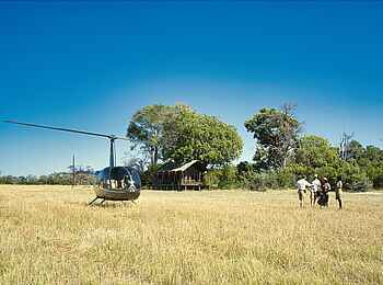 Karangoma Camp: Helikopterflug Karangoma Camp: Helikopterflug