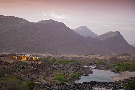 Okahirongo River Camp: Abendstimmung