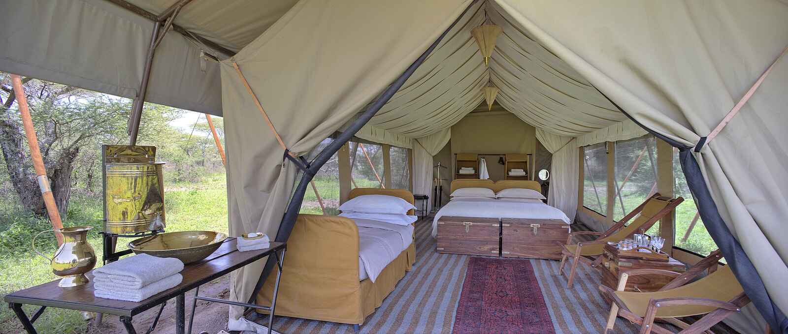 Serengeti under Canvas: Blick in ein Gästezelt Serengeti under Canvas: Blick in ein Gästezelt