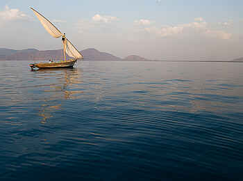 Pumulani Lodge: Eingeholte Segel