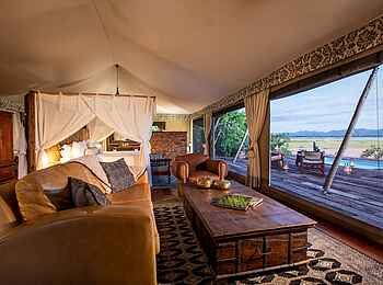 Tembo Plains Camp: Blick aus dem Zelt