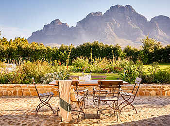 Boschendal Wine Estate: Champagne Farmhouse Terrasse