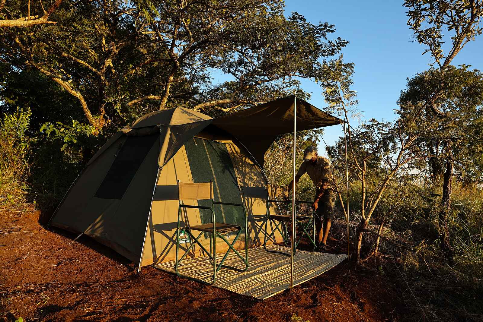 Mt Gorongosa Community Camp: Blick auf ein Gästezelt Mt Gorongosa Community Camp: Blick auf ein Gästezelt