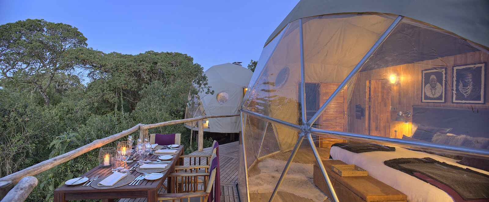 The Highlands Camp: Privates Dinner bei der Familienkuppel The Highlands Camp: Privates Dinner bei der Familienkuppel