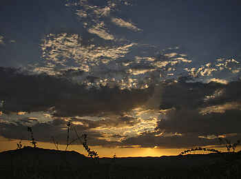 Vingerklip Lodge: Sonnenuntergang über dem Tal