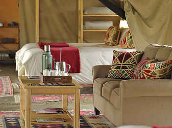 Ol Pejeta Bush Camp: Family Tent Blick hinein