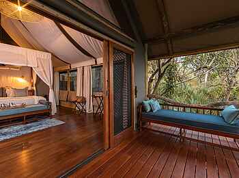 Shinde Lodge: Blick ins Zelt Shinde Lodge: Blick ins Zelt