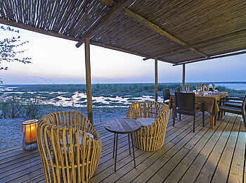 Linyanti Tented Camp: Veranda mit Blick Linyanti Tented Camp: Veranda mit Blick