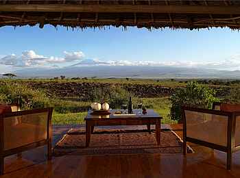 Tortilis Camp: Blick auf den Kilimandscharo Tortilis Camp: Blick auf den Kilimandscharo