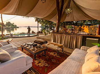 Time + Tide Chongwe Suites: Blick aus der Lounge der Albida Suite