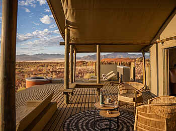 Wolwedans Dune Camp: Veranda Wolwedans Dune Camp: Veranda